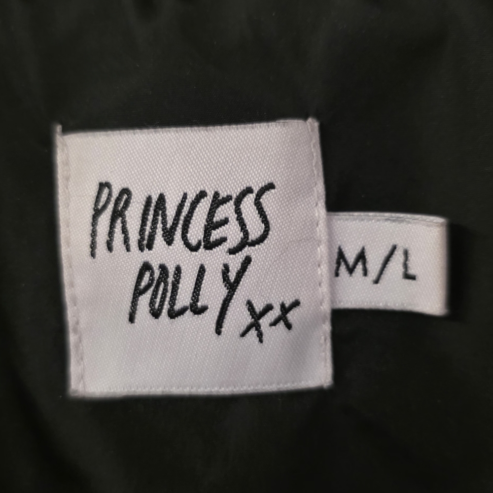 Princess Polly Black Quilted Oversized Jacket Snap Front Coat Womens M/L Trendy - Picture 3 of 8